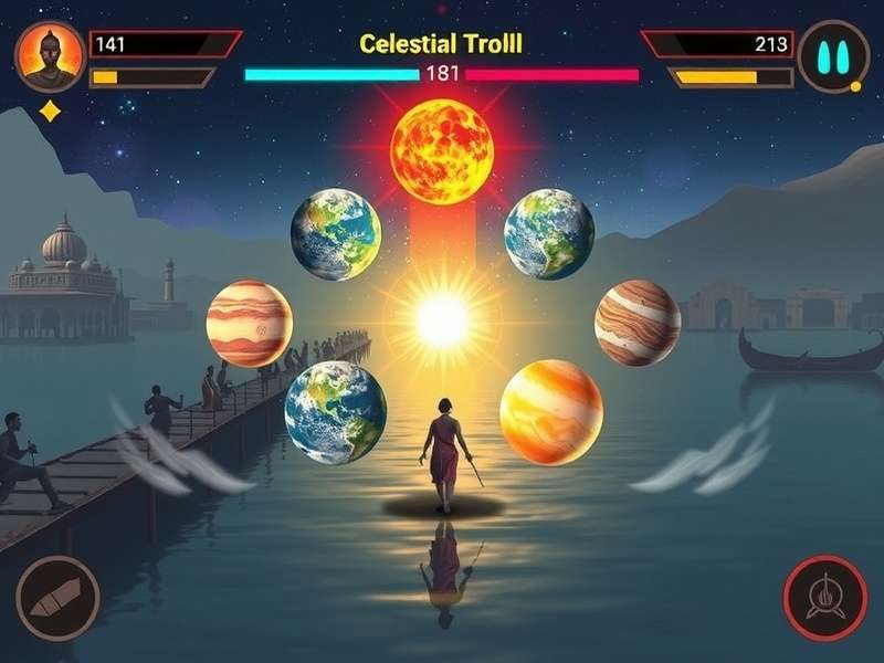 Shining Stroll celestial combat system showcasing all nine planets